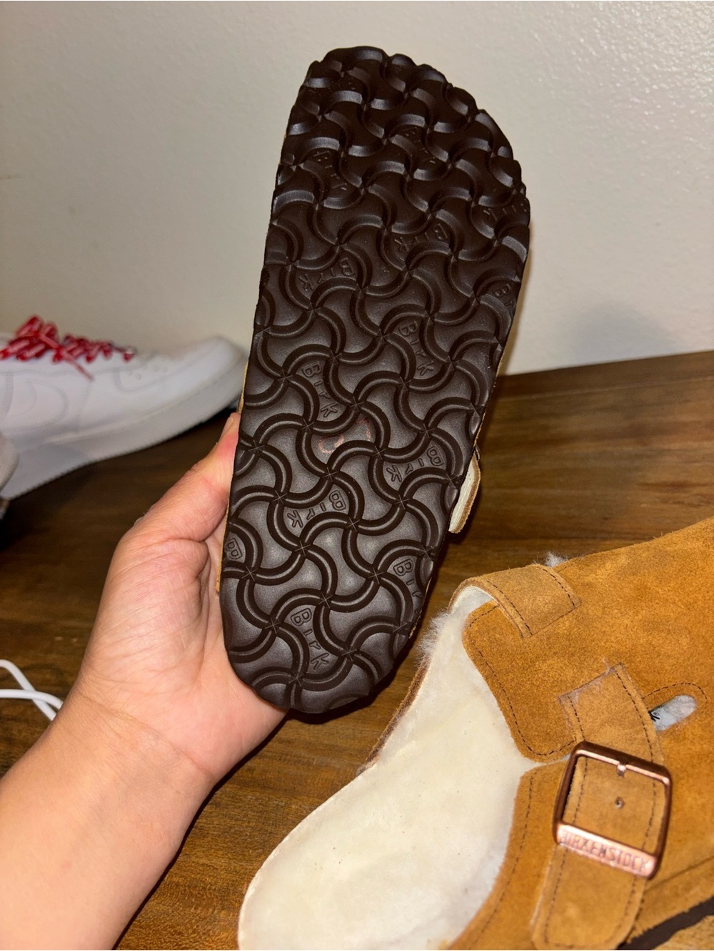 Birkenstock Suede Shearling-Lined Slip-On Mule - Brown NWOT - Picture 7 of 7